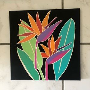 Original Acrylic Painting with Bird of Paradise.